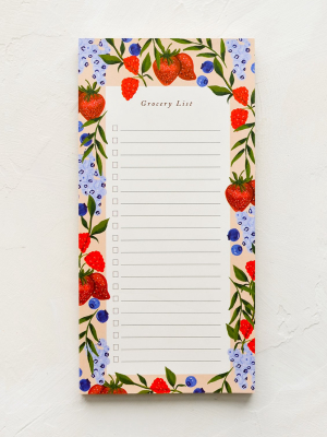 Berries Grocery List Notepad