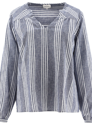 Woolrich Striped V-neck Blouse