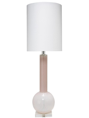 Jamie Young Studio Table Lamp In Petal Pink Glass