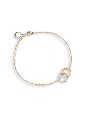 Marco Bicego® Jaipur Collection 18k Yellow And White Gold Diamond Round Link Bracelet