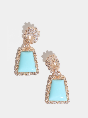 Turquoise Stone Door Knocker Earring