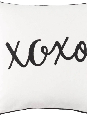 Glisten Xoxo Pillow Black/ivory