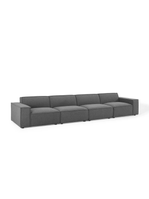 4pc Restore Sectional Sofa With Ottoman Charcoal - Modway