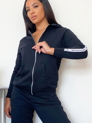 Prettylittlething Monochrome Gym Sweat Hoodie