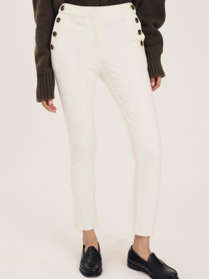 Kelis Straight Leg Sailor Pants - Soft White