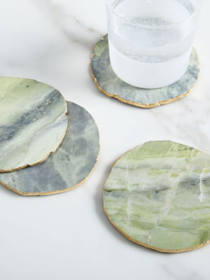 Onyx Marble Coasters (set Of 4) - Chartreuse