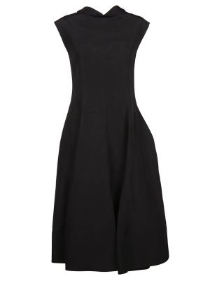 Jil Sander Rear Bow Detail Midi Dress