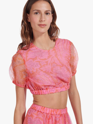 Frieze Top | Floral Wave Nectarine