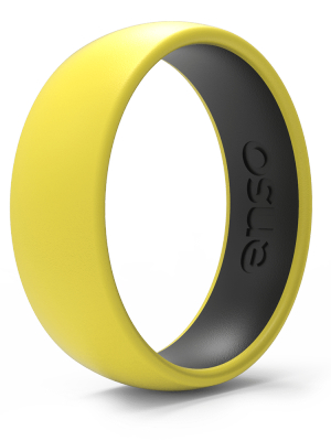 Dualtone Silicone Ring - Blazing Yellow/obsidian