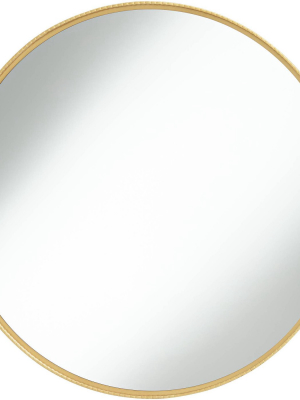 Noble Park Cally Gold 31 1/2" Round Metal Wall Mirror