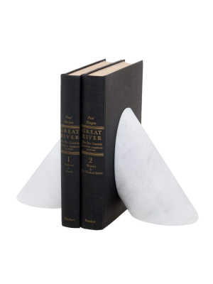 Coronet Collection Pearl White Marble Bookends