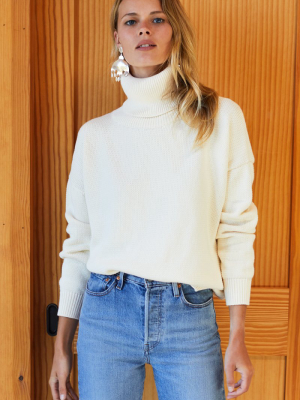Carolyn Turtleneck Sweater - Ivory Organic