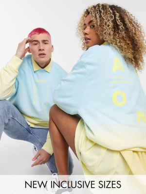 Collusion Unisex Sweatshirt In Ombre With Print