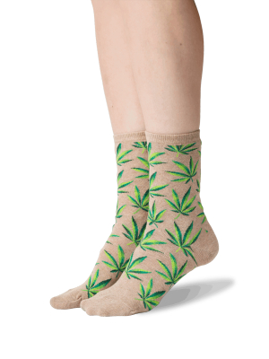 Women's Weed Crew Socks