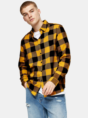 Orange Buffalo Check Slim Shirt