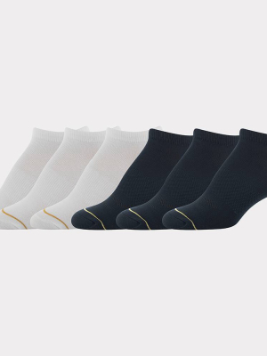 All Pro By Gold Toe Women's Flat Knit 6pk No Show Athletic Socks - 4-10