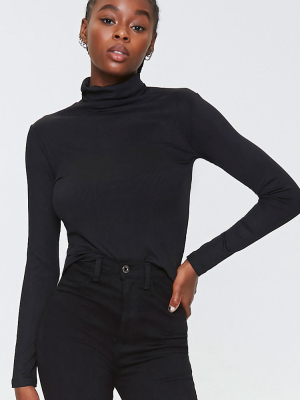 Turtleneck Long-sleeve Top