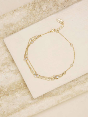 Fine Details 18k Gold Plated Crystal Anklet