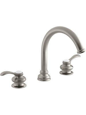 Kohler K-t12885-4 Fairfax Deck Mounted Roman Tub Filler Trim With Lever Handles And Non-diverter Slip-fit Spout