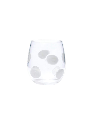 Vietri Drop Stemless Wine Glass - 3 Available Colors