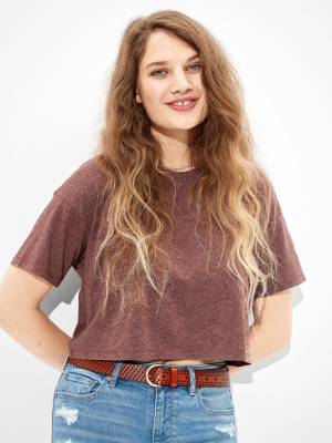 Ae Cropped Boxy Crew Neck T-shirt