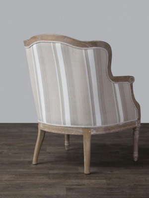 Cael Brown Stripe Traditional French Accent Chair