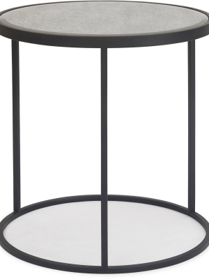 Gramercy Round Mirrored Side Table Black - Finch