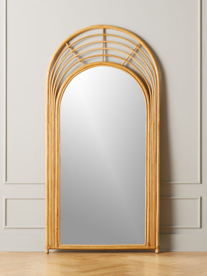 Natural Rattan Floor Mirror