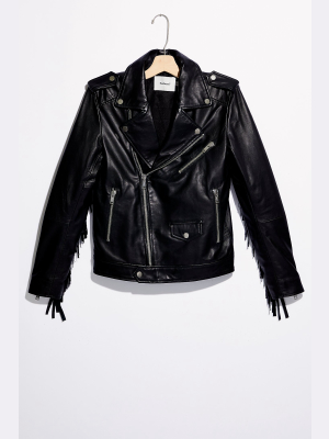 River Fringe Recycled Leather Jacket