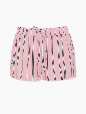 Striped Drawstring Pajama Shorts