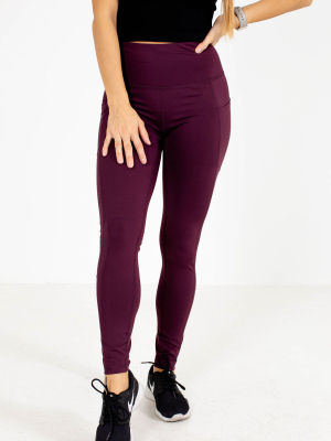 Premium Active Pocket Detail Leggings - Purple