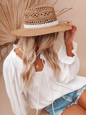 Bondi Lace Straw Hat - Tan - Final Sale