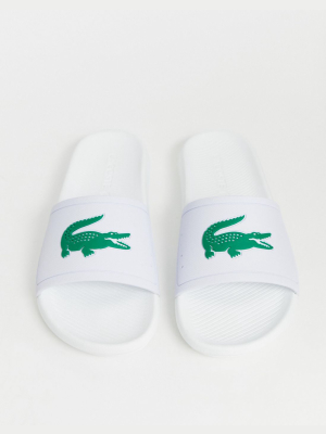 Lacoste Croco Sliders In White