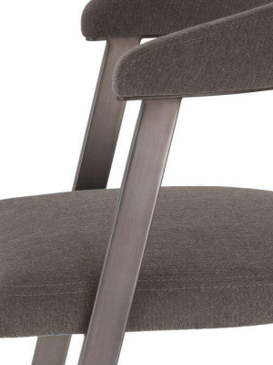 Eichholtz Dexter Dining Chair - Bronze & Brown Fabric