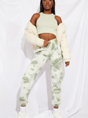 Tall Mint Acid Wash Casual Joggers