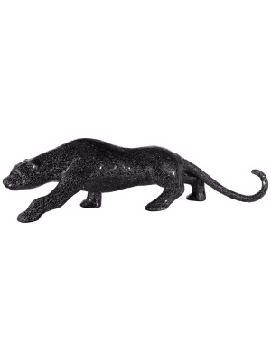 Studio 55d Glass Mosaic 29 1/4" Wide Black Panther Table Sculpture