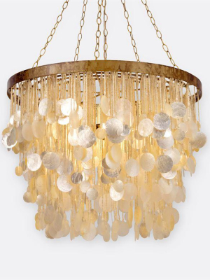 Henry Chandelier Capiz Shell And Gold Metal