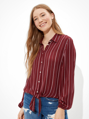 Ae Striped Button Up Shirt