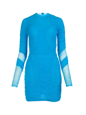 Marine Serre Hydrodynamic Ruched Mini Dress