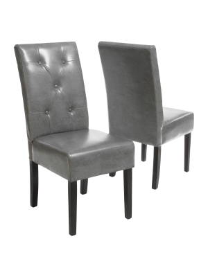 Taylor Bonded Leather Dining Chair Set 2ct - Christopher Knight Home