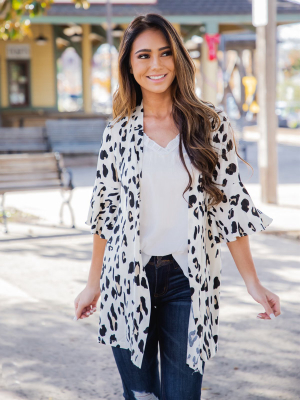 Moxie Cardigan - Cream Leopard