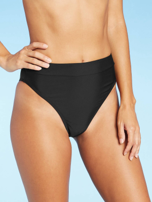 Juniors' High Leg High Waist Bikini Bottom - Xhilaration™ Black