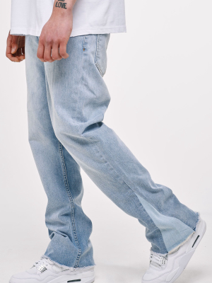 Wide Leg Jeans Washed Light Blue