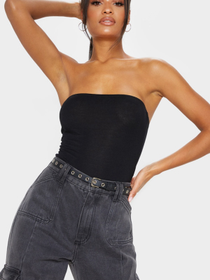 Basic Black Bandeau Bodysuit