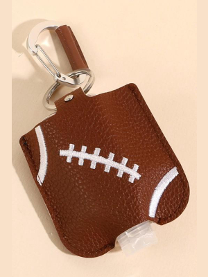 Gold Plated Football Ball Leather Sanitizer Holder