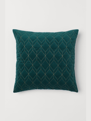 Quilted Velour Cushion Cover