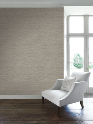 Silk Texture Wallpaper In Warm Silver From The Caspia Collection By Wallquest