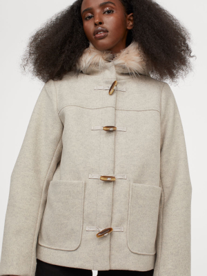 Duffle Coat With Faux Fur