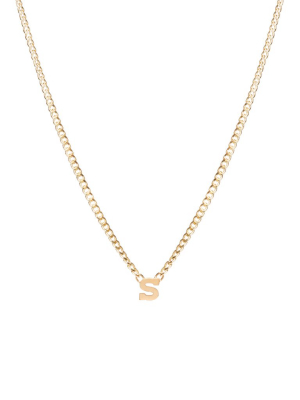 14k Letter Necklace On Xs Curb Chain