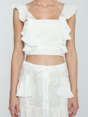 Lubba Cropped Blouse - Off White